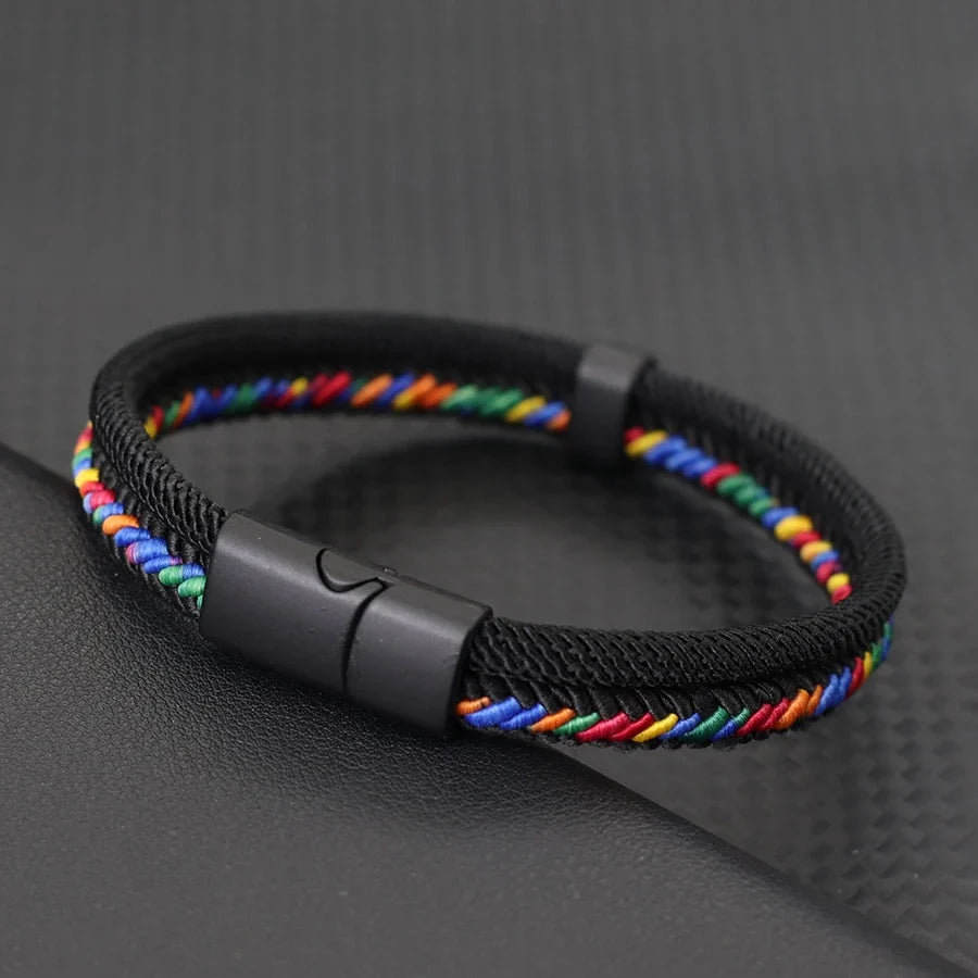 Noter New Personalized Handmade Rope Bracelet For Men Detachable Buckle 4 Colors Grade A Ethnic Fabric Bangle Pulseria Homme