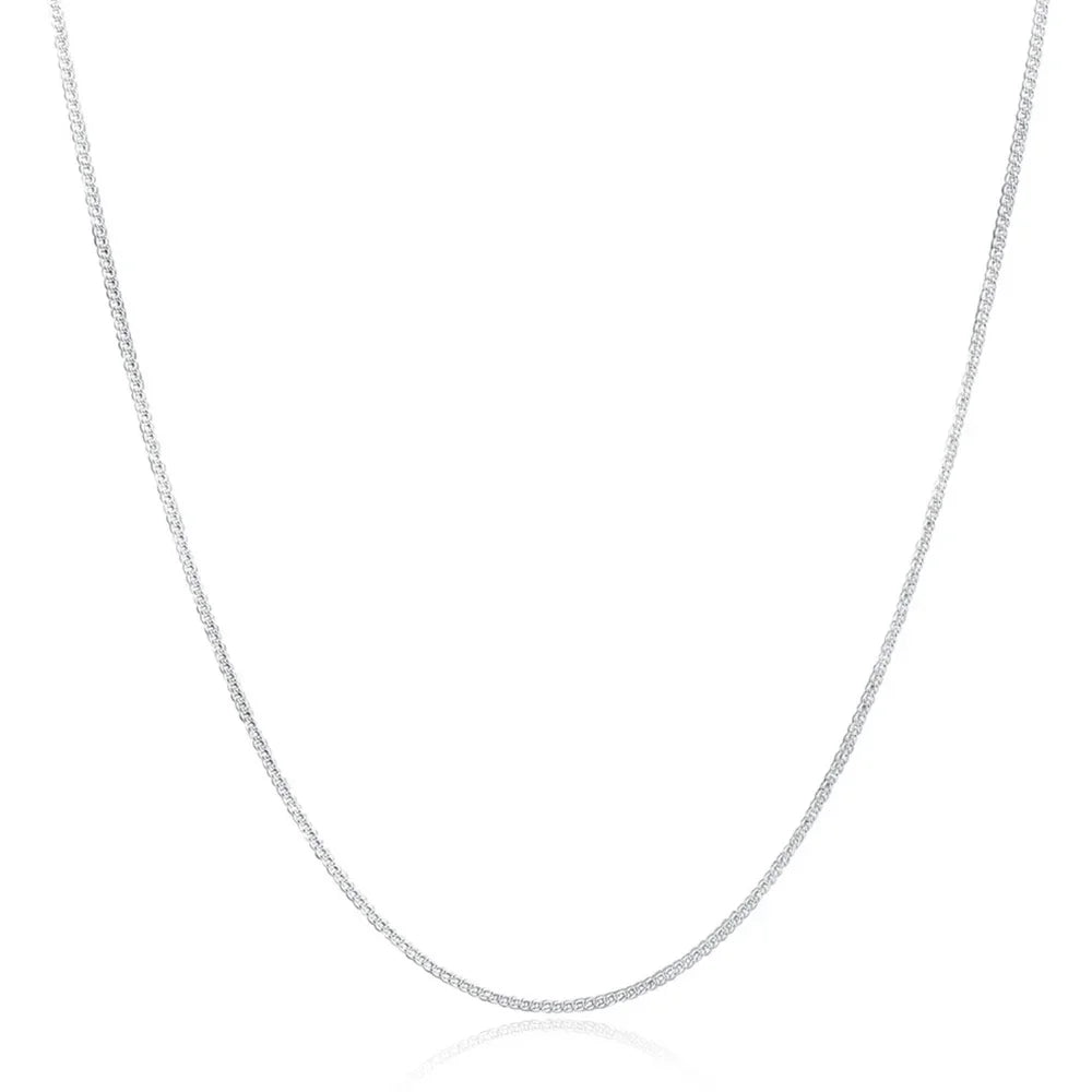 925 Sterling Silver 2MM 40-75cm Side Chain Necklace Men Women Charm Wedding Party Gift Jewelry Christmas Accessories