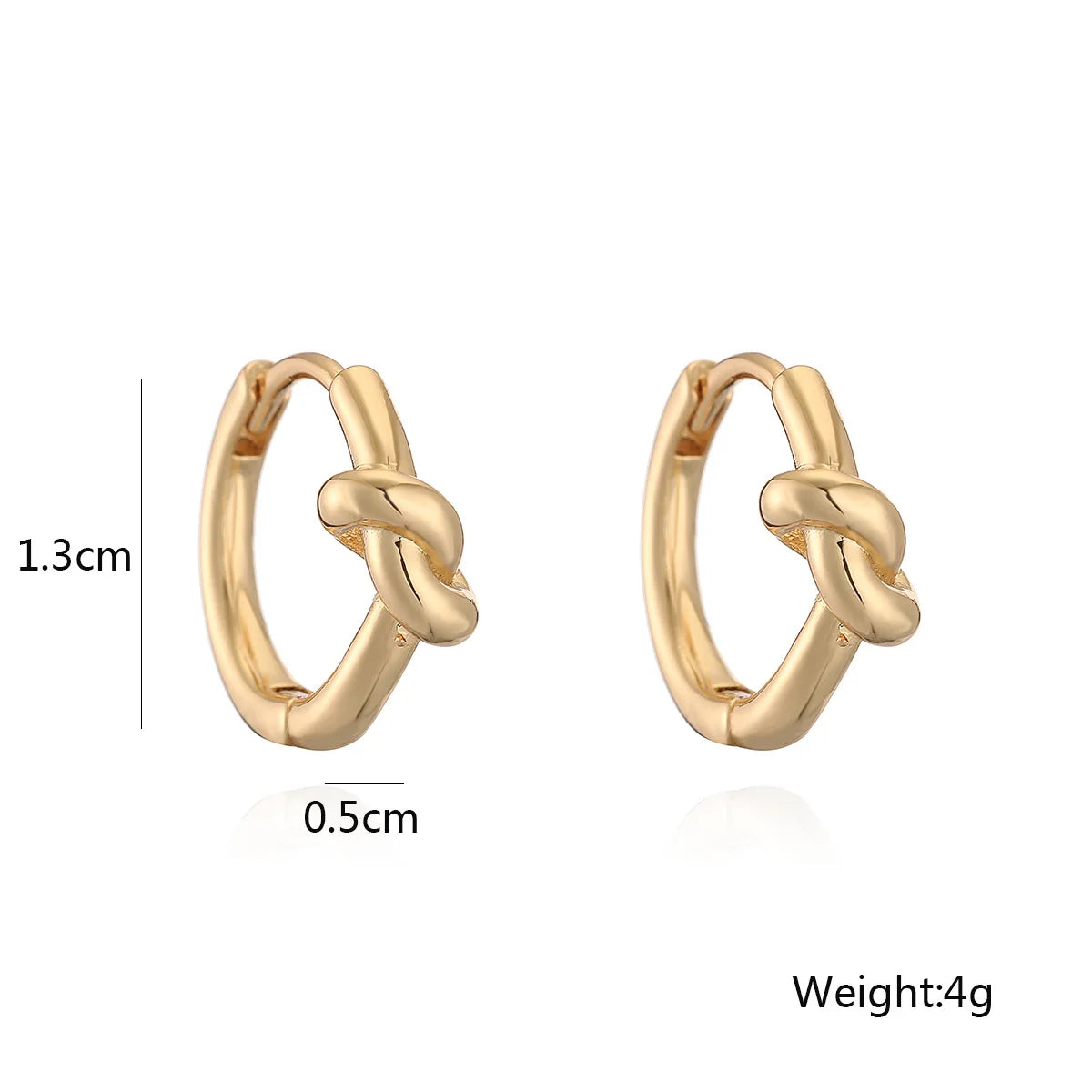 NEWBUY Simple Design Silver/Gold Color Knot Shape Cute Hoop Earrings For Women Minimalist Metal Style Jewelry Female