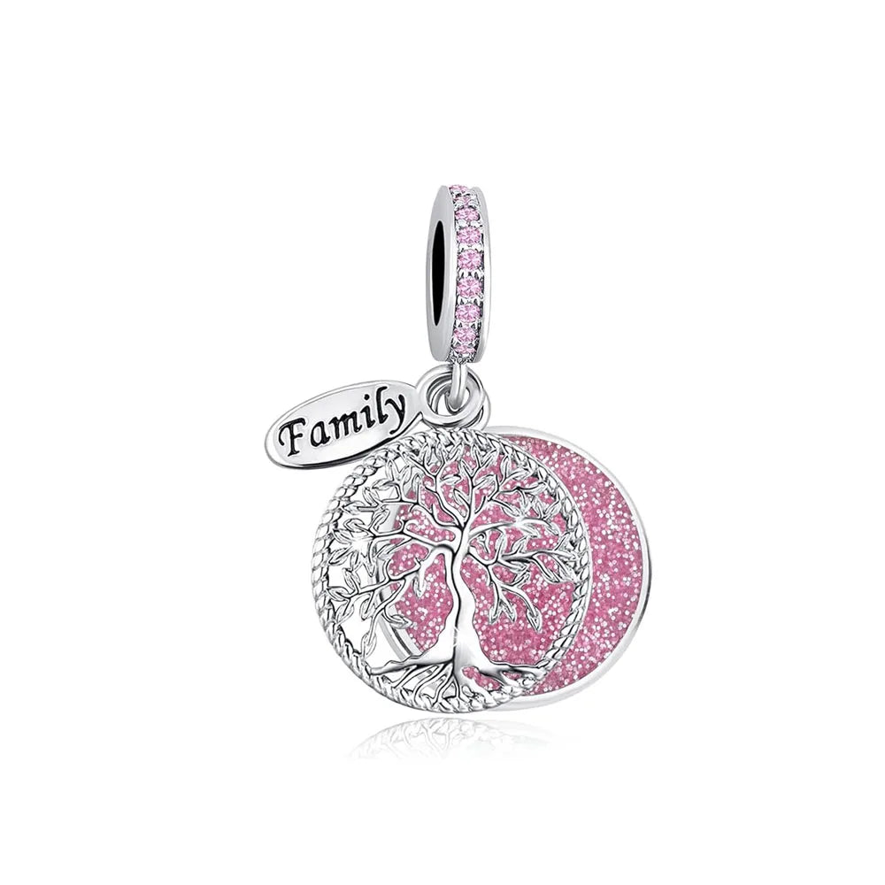 2026 Spring Pink Series Ballon Butterfly Flower Pendant Fit S925 European 925 Sterling Silver Bracelet Bangles Necklace