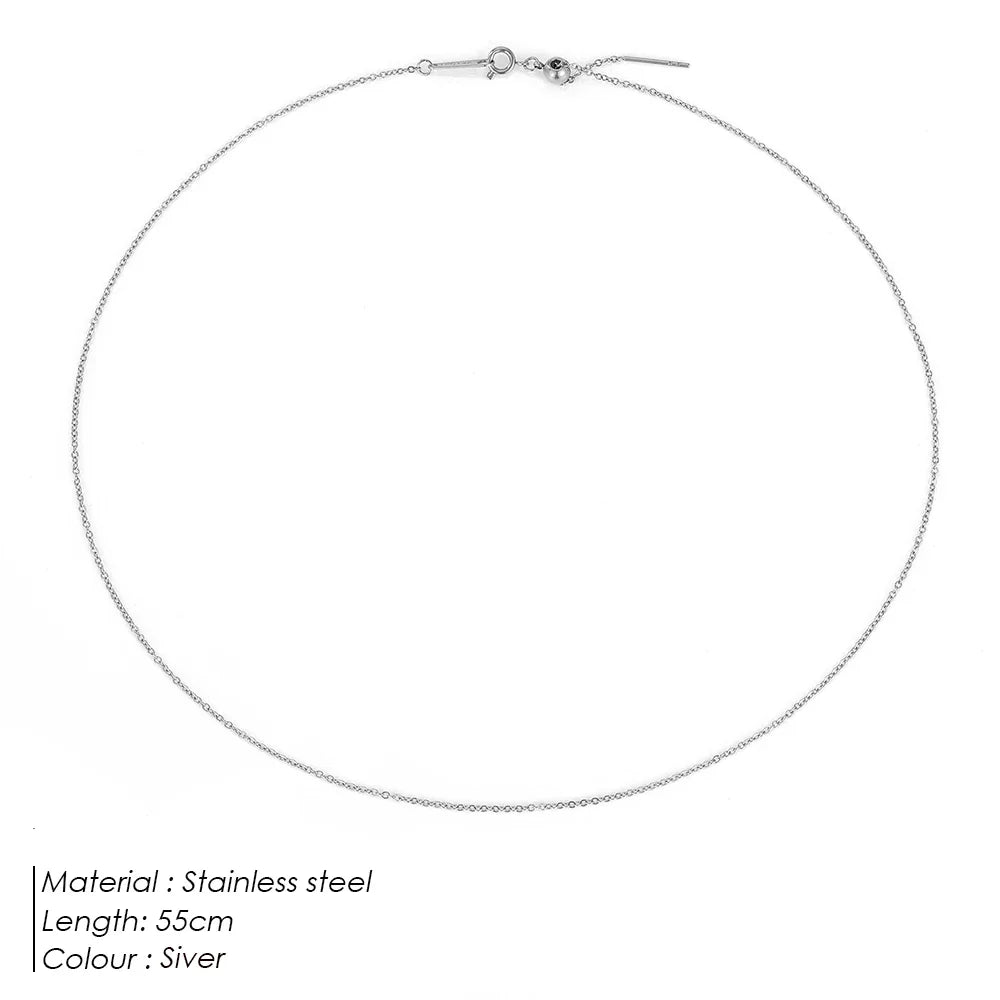 eManco Adjusta Long Layered Pendant Necklace  Stainless Steel Necklace Chocker Necklaces for Women Fashion Jewelry YX26925