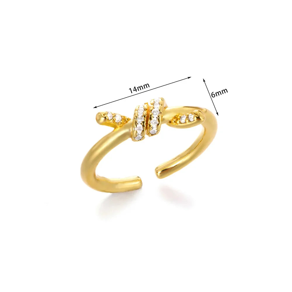 Green Zircon Evil Eye Rings For Women Stainless Steel Gold Color Geometric Open Ring New Wedding Waterproof Fashion Jewelry Gift