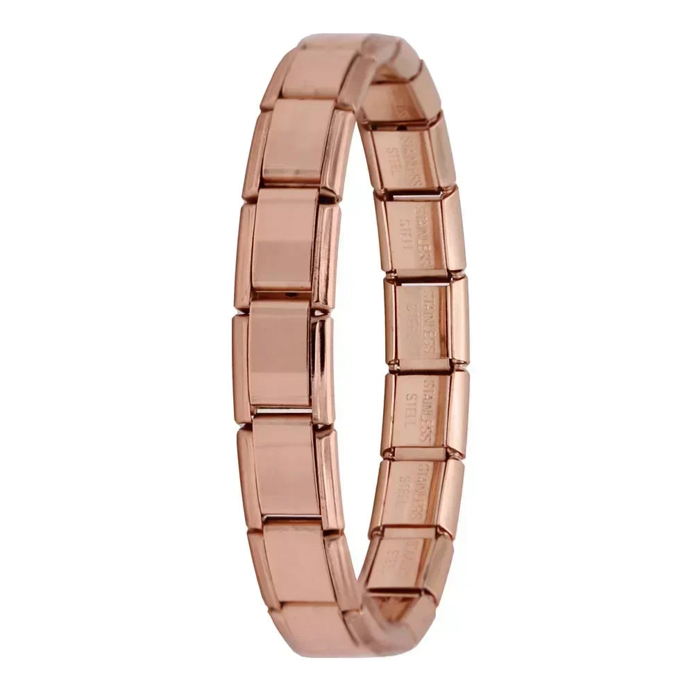 Hapiship New Women's Jewelry 9mm Width Itanlian Elastic Charm Bracelet Fashion Stainless Steel Bangle ST-