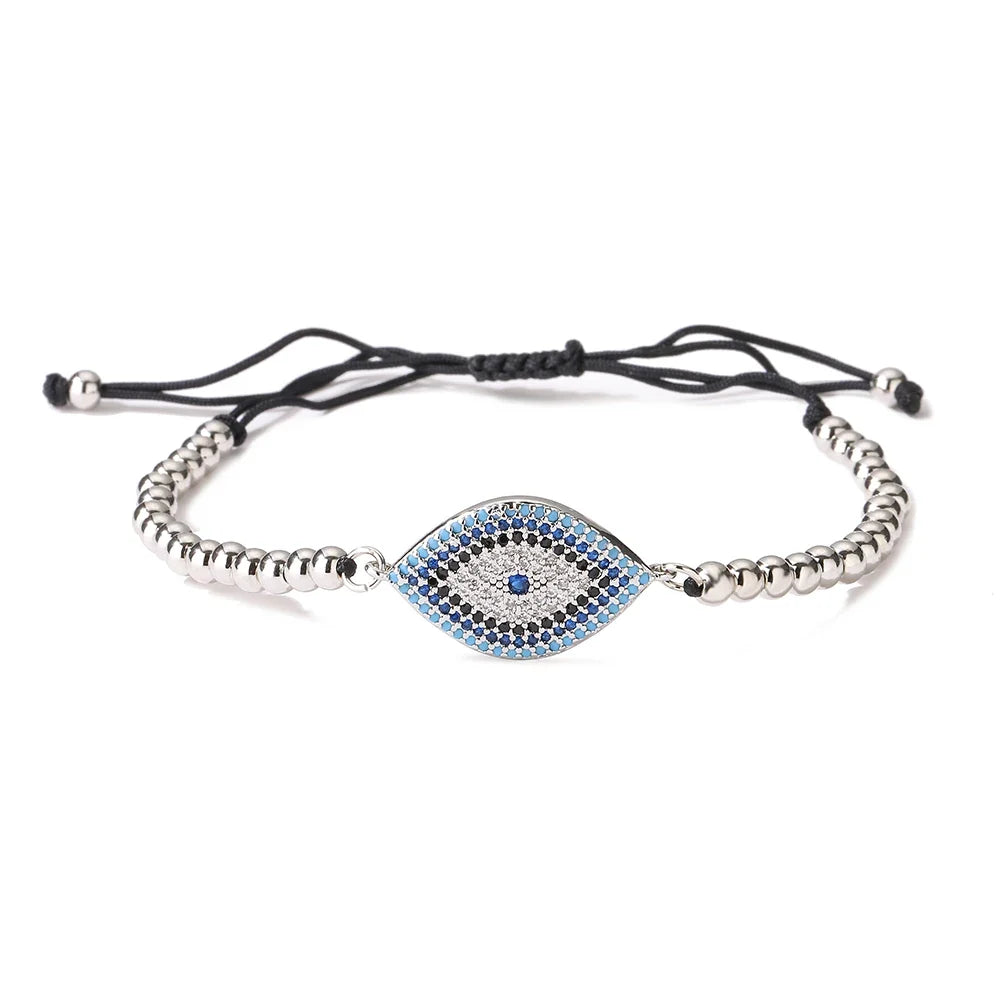 NEWBUY 2026 Trendy Turkish Gold Color Evil Eye Bracelet Adjustable AAA CZ Pave Setting Female Luckry Party Jewelry Gift