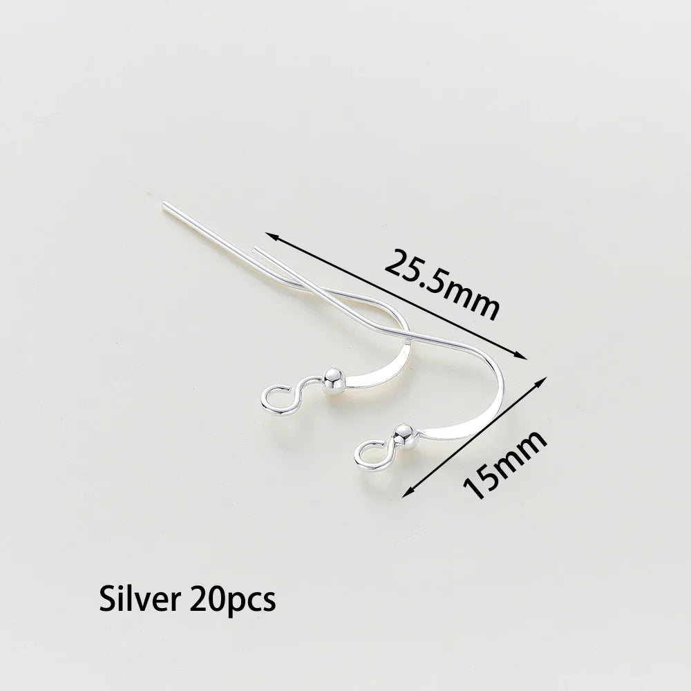 20pcs/lot 6 Styles 14K 18K Gold Plated Earring Wires With Ear Hook Earrings Clasp Findings Supplies For  DIY Jewelry Making
