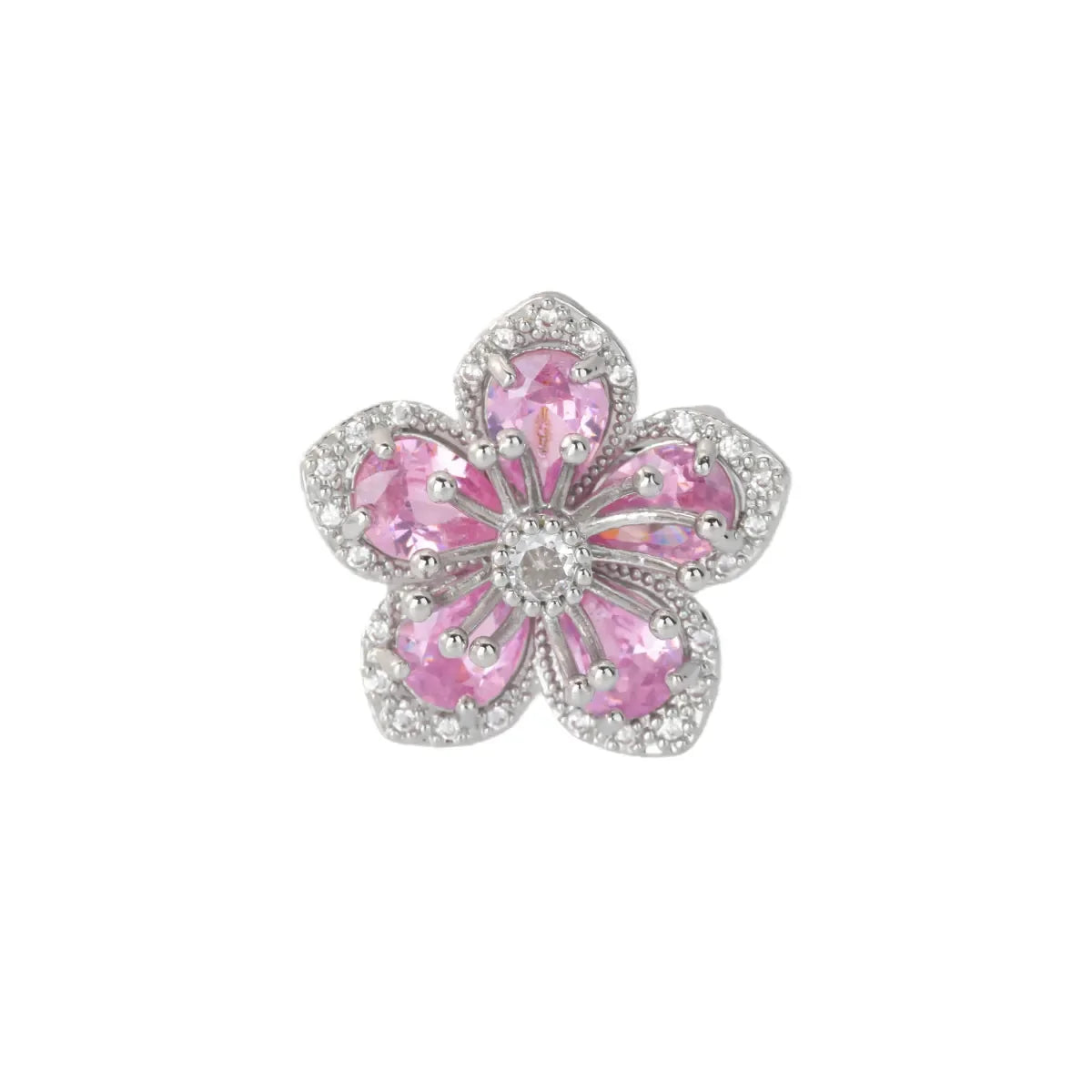 Colored Zircon Double Flower Rings For Women Gold Plated Stainless Steel Flower Opening Ring Wedding Aesthetic Jewelry Gift 2023
