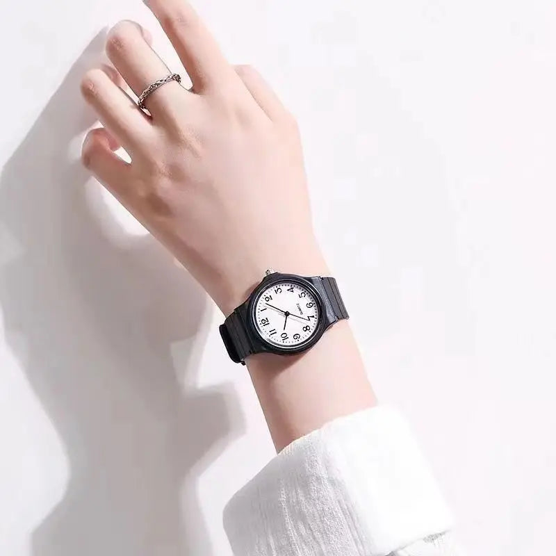 Exam Watch Silicone Strap Simple Women Watch Student Ladies Quartz Wristwatch Waterproof Round Small Dial for Women