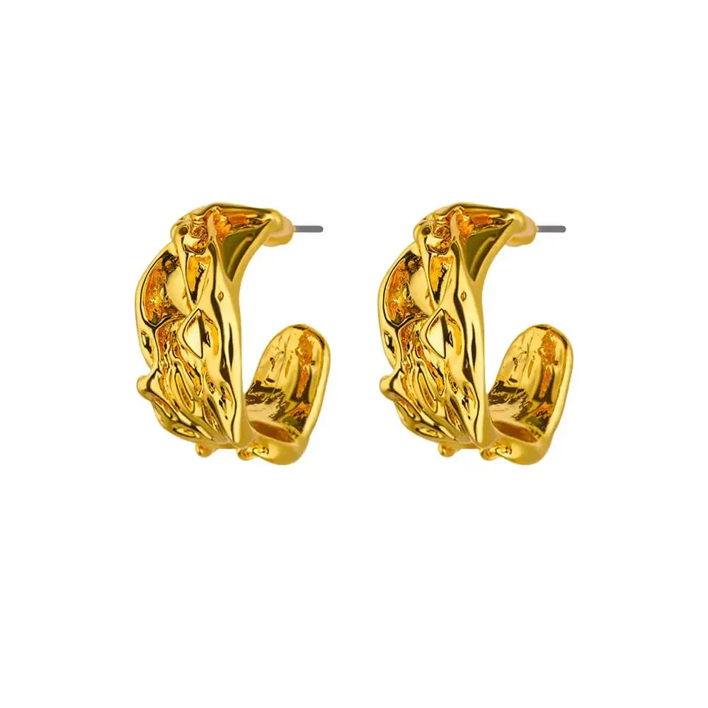 C-shaped Shell Earrings for Women Stainless Steel Waterdrop Teardrop Hoop Earring Fashion Piercing Ear Accessories Party Jewelry