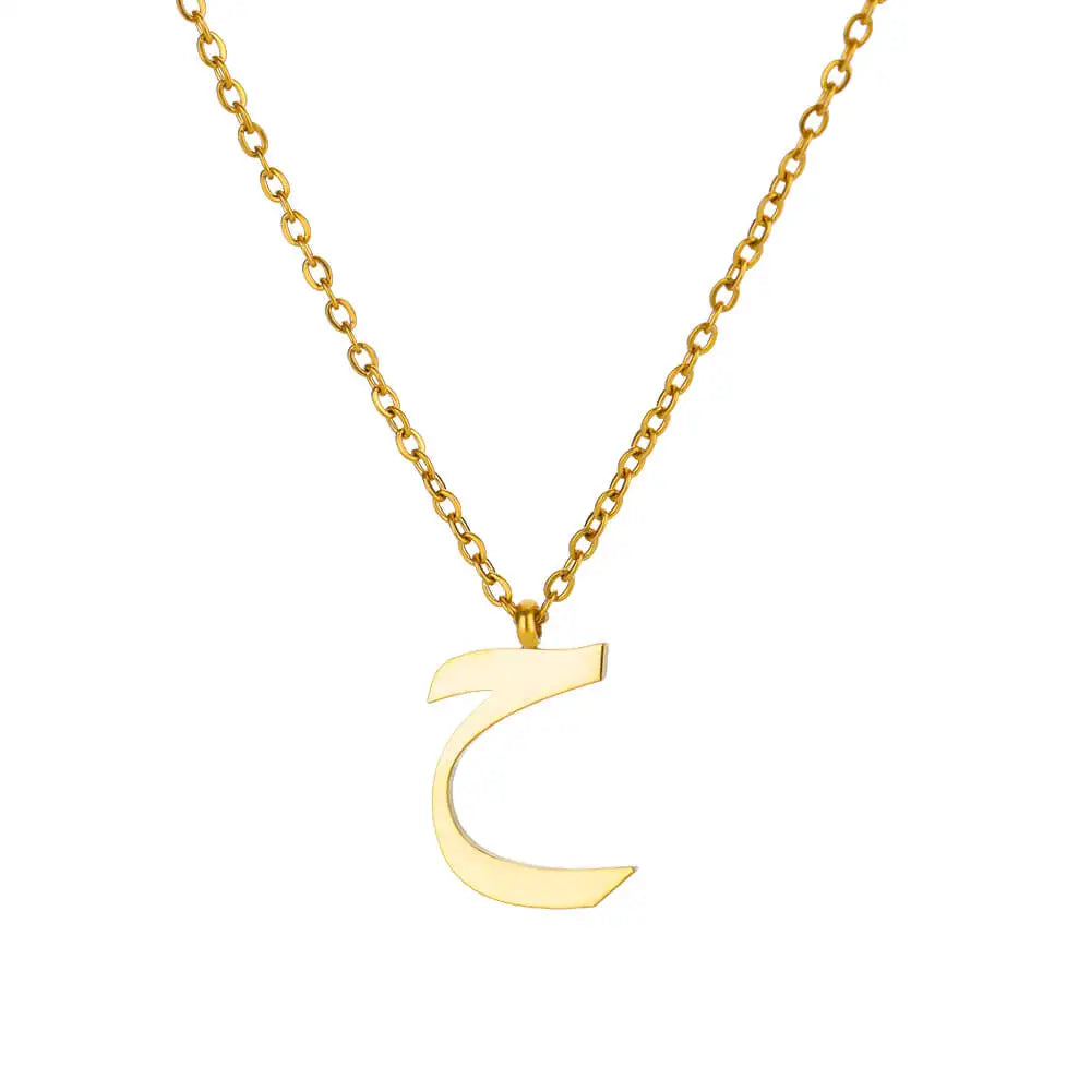 Arabic Letter Name Necklaces For Women Stainless Steel Alphabet Pendant Chain Choker Collar Femme Wedding Aesthetic Jewelry Bff