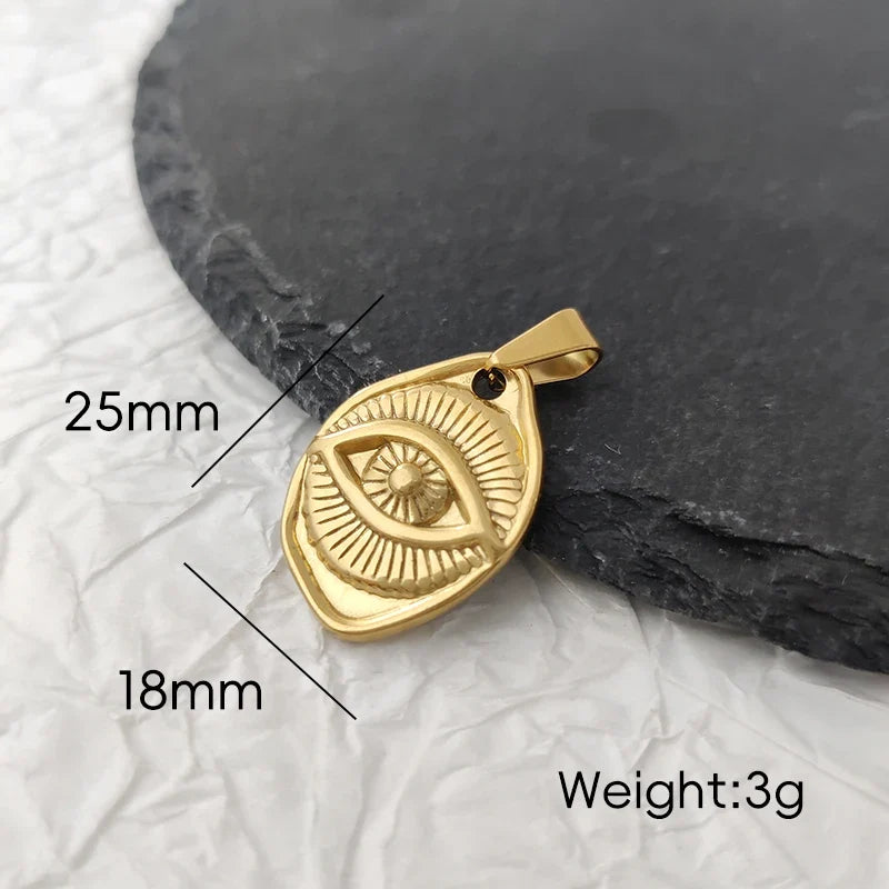 Hip Hop Eyes Evil Necklace - Devil's Eye Pendant Jewelry for Men Women | Gold Plated Stainless Steel Religious Gift