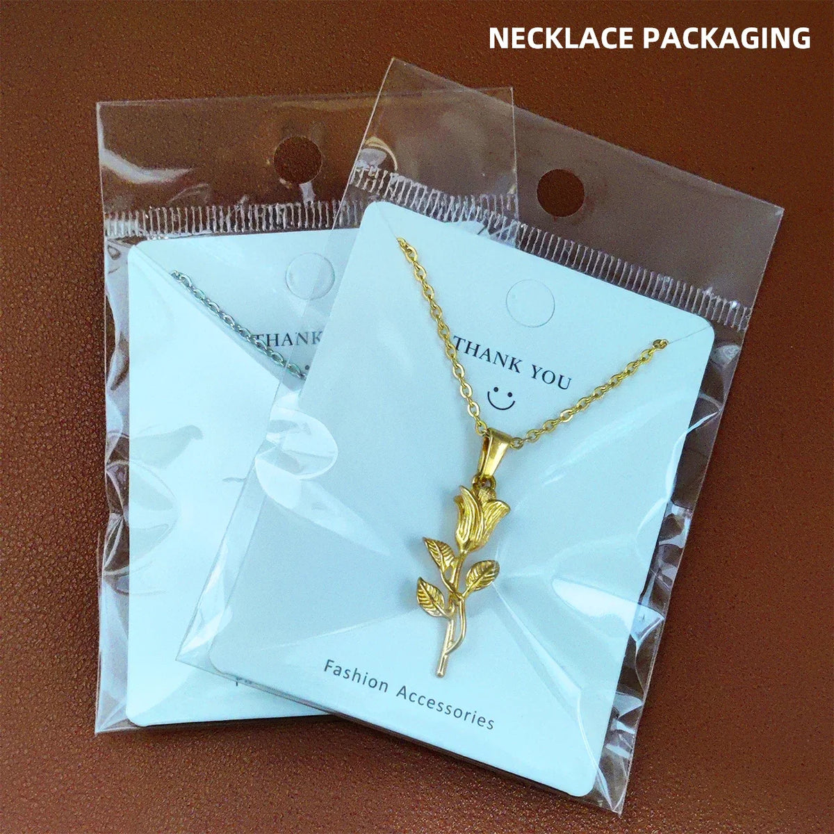 New Gold Plated Rose Flower Pendant Necklace Simple Vintage Clavicle Chain Stainless Steel Necklace for Men Women Jewelry Gifts