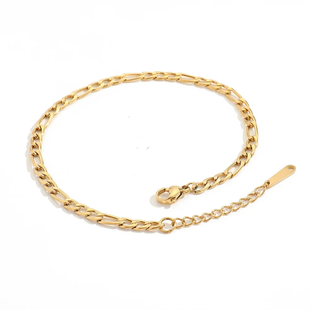 Franco Link Chain Anklets For Men Women Hip Hop Rapper Stainless Steel Foot Jewelry Leg Chain Ankle Cuban Chains