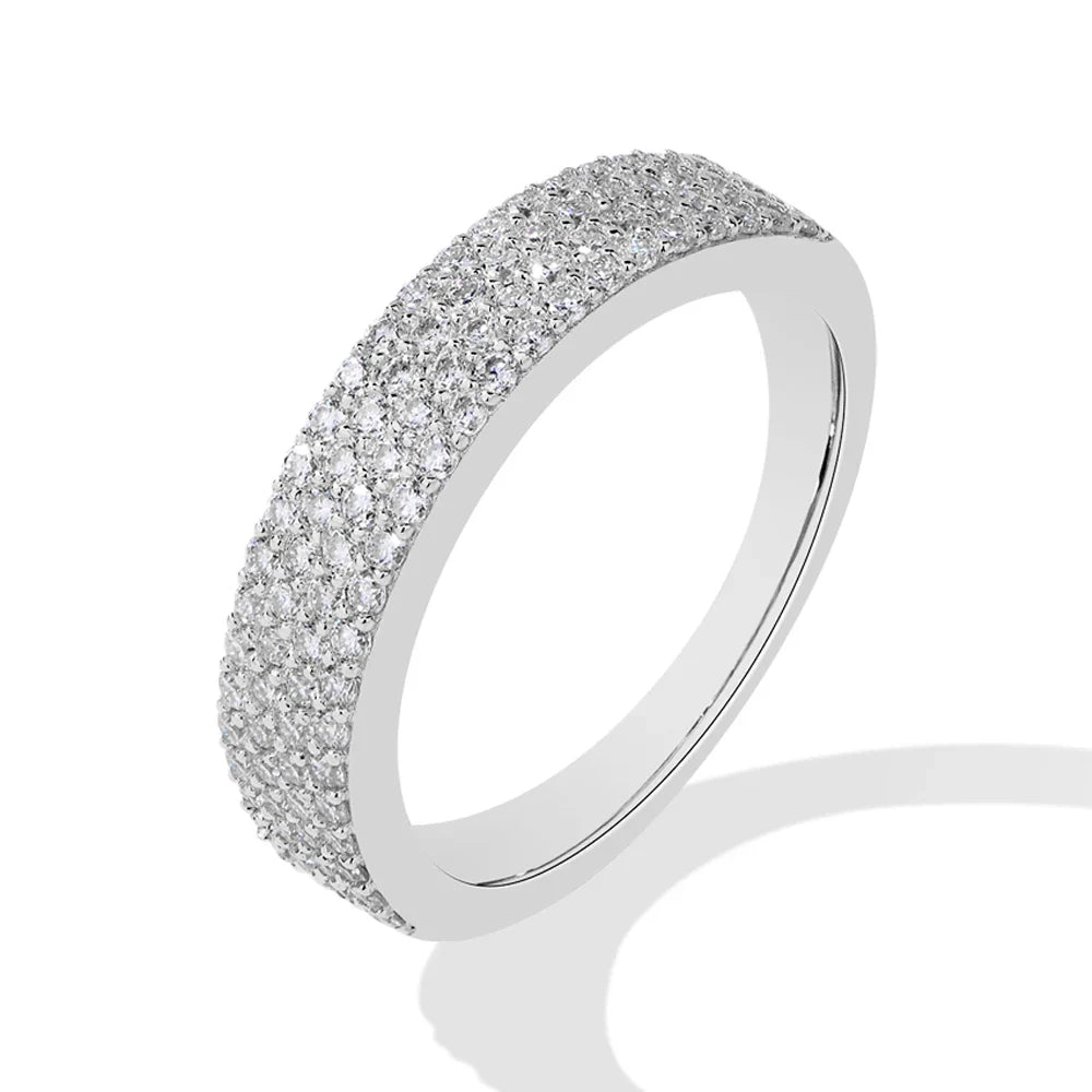 MINTYBOX Moissanite Wedding Band S925 Sterling Silver Ring for Women Lab Diamond Stackable Rings Engagement Fine Jewelry Gift