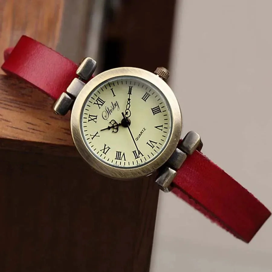 Shsby New Fashion Hot-Selling Female Antique bronze leather watch ROMA Vintage Watch Women Dress Watches