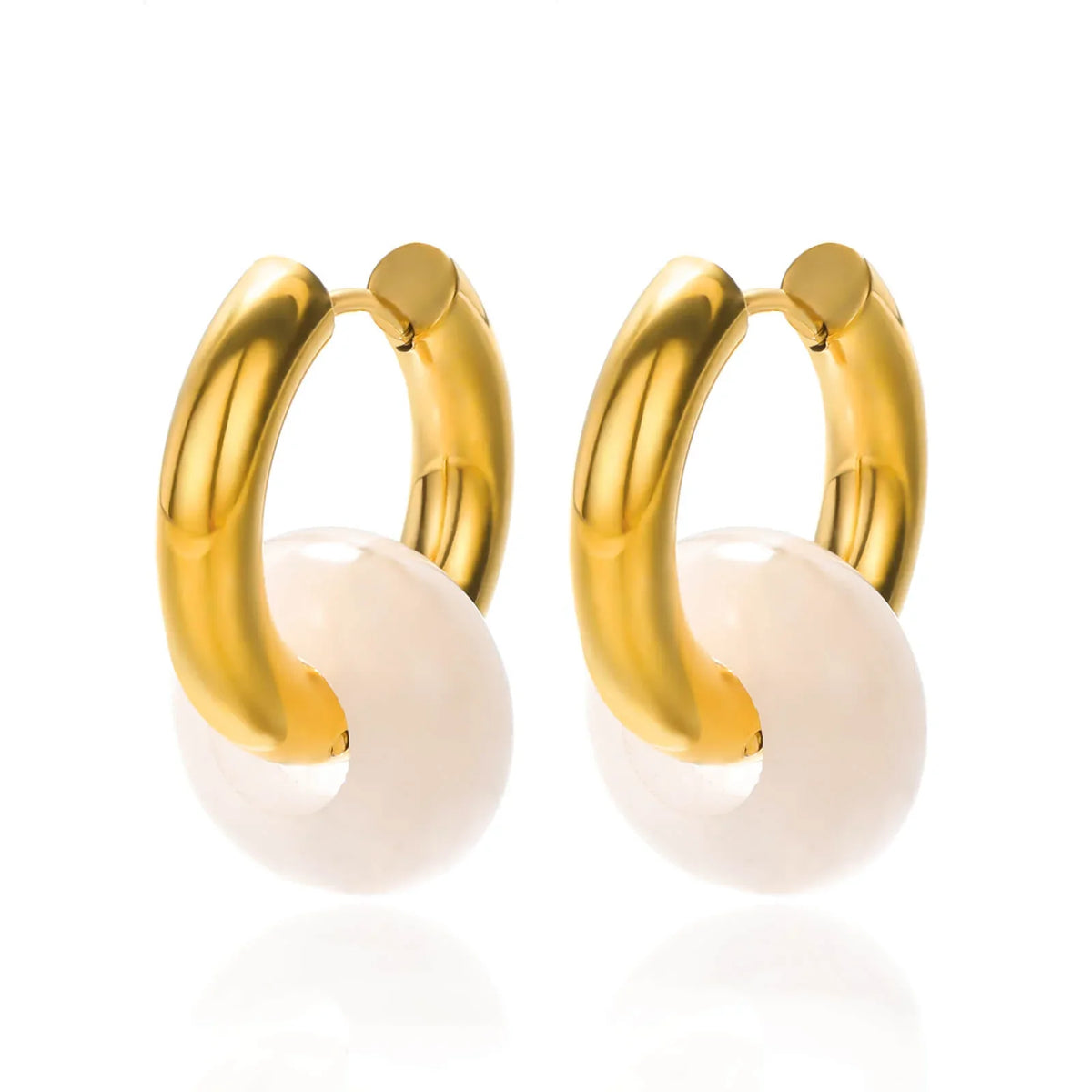 Freshwater Ocean Starfish Shell Hoop Earrings For Women Elegant Stainless Steel Gold Color Aretes Christmas jewelry accessories
