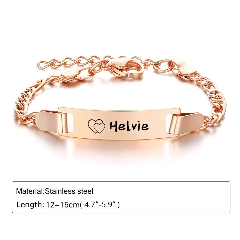 Personalized Baby Name Bracelet 14K Gold Plated Customized ID Bracelets for Girls Boys Custom Text Bracelet New Born Gift