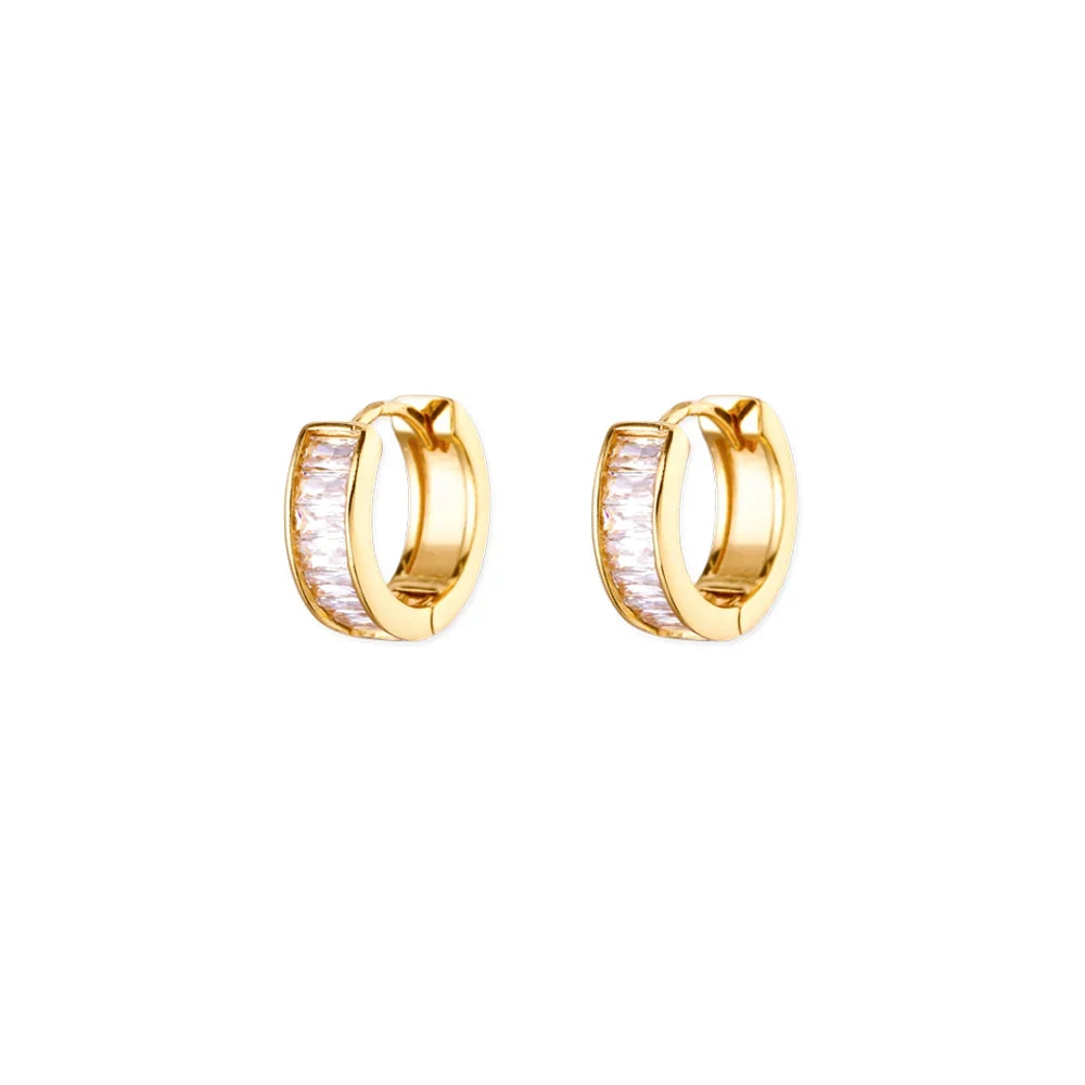 Cubic Zirconia U Shape Stud Earrings For Women Stainless Steel Geometric Earrings Jewelry Wedding Birthday Gift