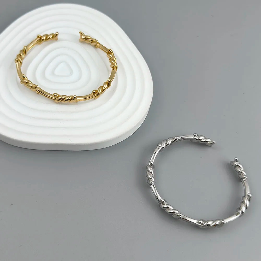 New style wire wrapped thorn stainless steel gold plated 18K bracelet, high quality waterproof silver jewelry, couple gift