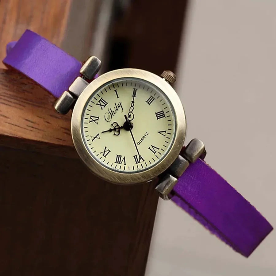 Shsby New Fashion Hot-Selling Female Antique bronze leather watch ROMA Vintage Watch Women Dress Watches
