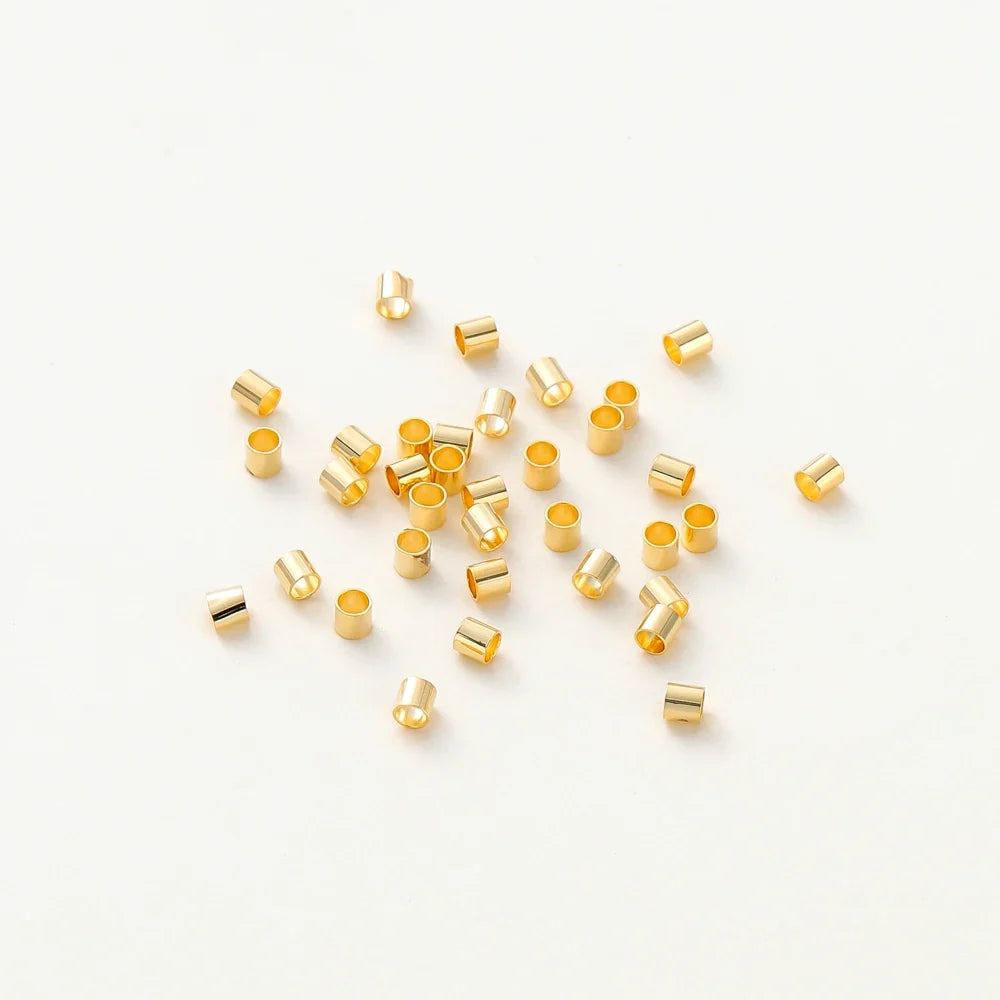 100pcs/lot 1.5/2/2.5mm 14K/18K Gold Color Plated Brass Positioning Beads for DIY Bracelet Necklace Jewelry Making Accessories