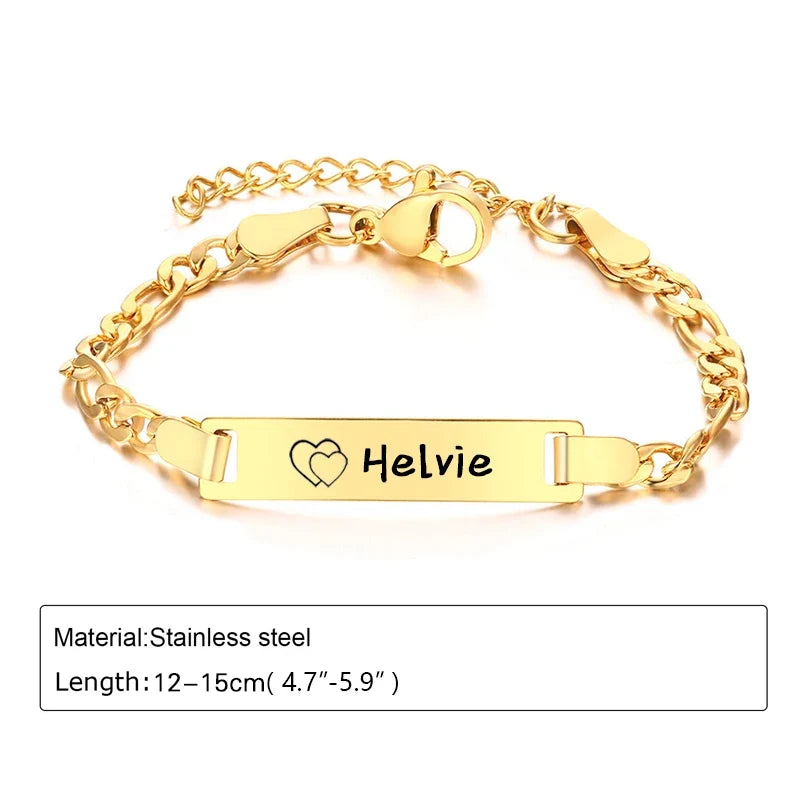 Personalized Baby Name Bracelet 14K Gold Plated Customized ID Bracelets for Girls Boys Custom Text Bracelet New Born Gift
