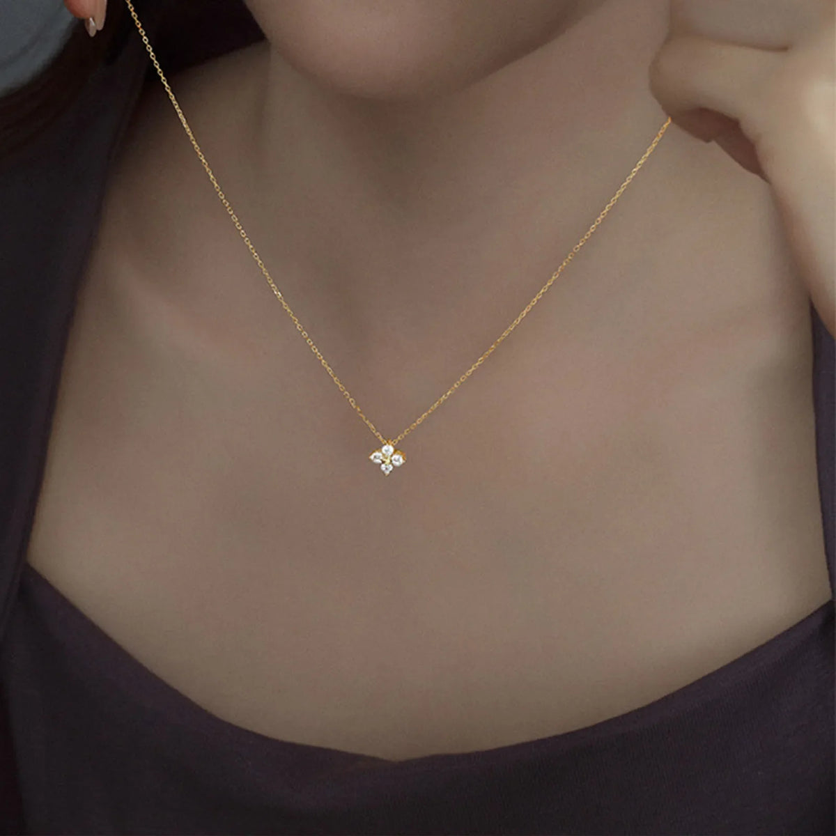 S925 Silver Lucky Four-leaf Clover Small Necklace for Women Clavicle Chain Luxury Minimalist Design Sensation