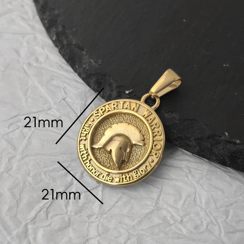 Stainless Steel Vintage Round Portrait Coin St. Michael Compass Pendants Charm For Women Necklace Making Diy Jewelry