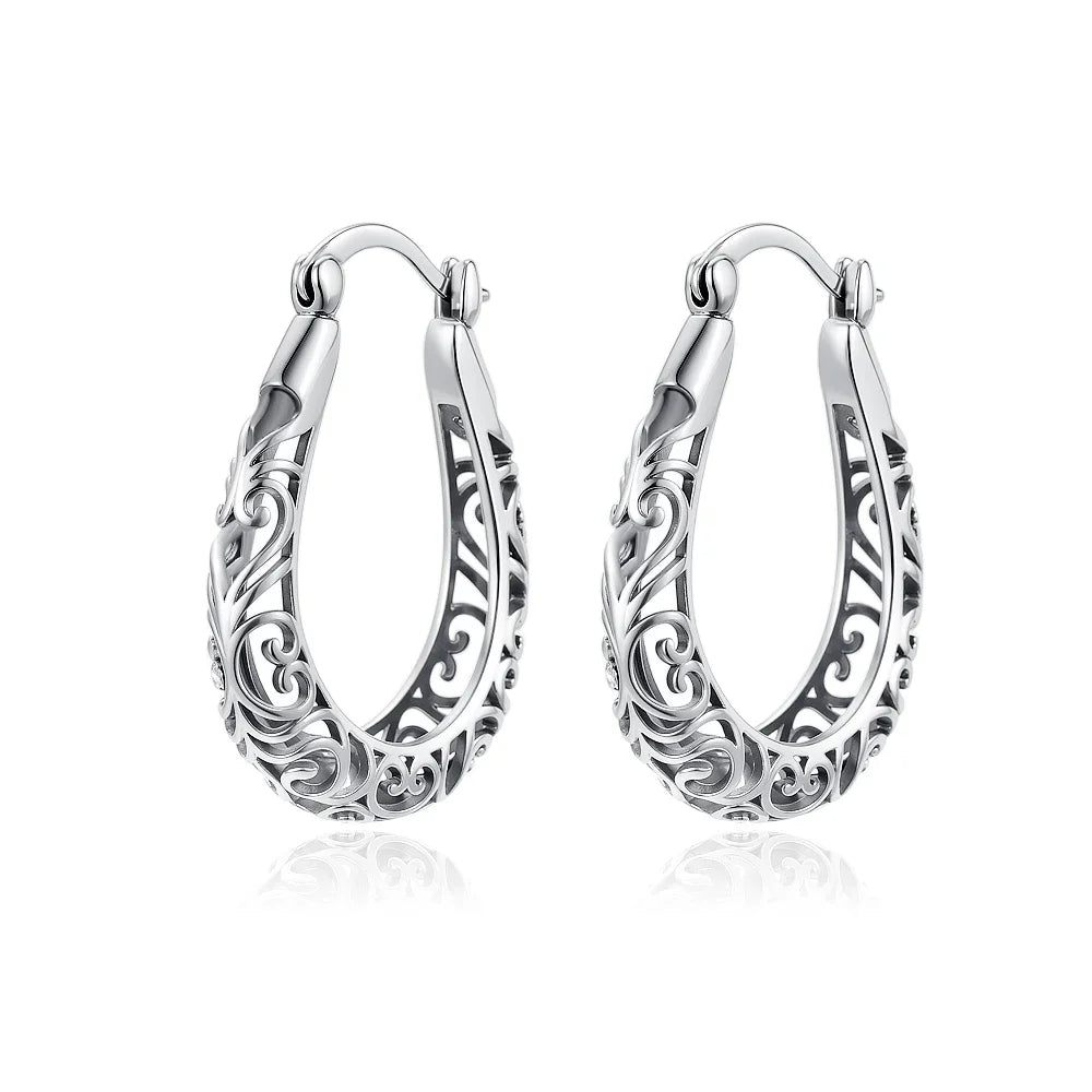 2026 New 925 Silver Elephant Cherry Blossom Butterfly Heart Earrings, a delicate choice for women's fashion jewelry
