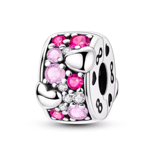 2026 Spring Pink Series Ballon Butterfly Flower Pendant Fit S925 European 925 Sterling Silver Bracelet Bangles Necklace