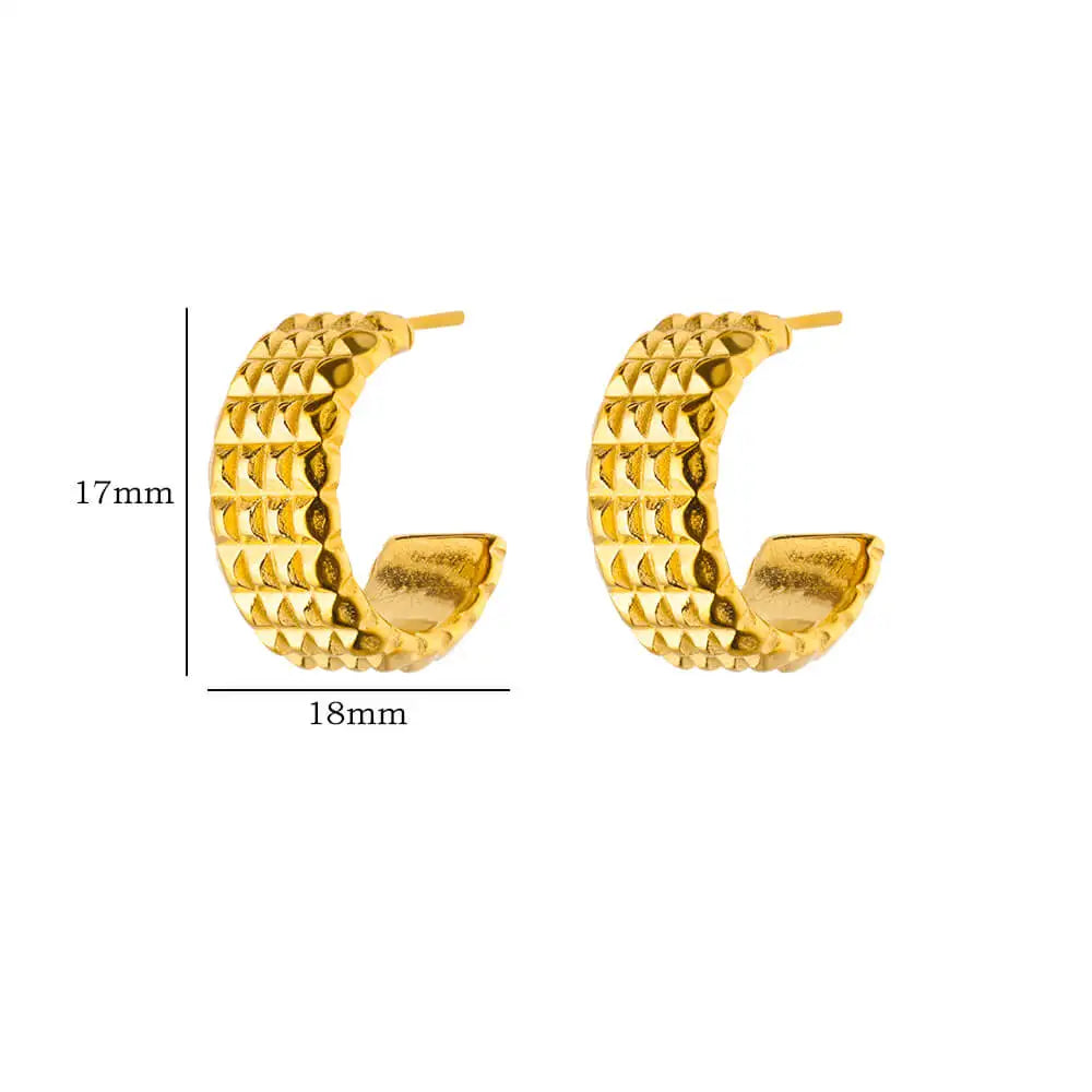Trendy C-Shape Earrings For Women Stainless Steel Geometric Piercing Stud Earring 2024 New Fashion Party Jewelry Accessories