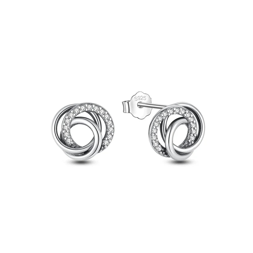 Original 925 Sterling Silver Earrings 2026 Stud Hoop Crystal Earings For Women Rose Gold Crown Heart Infinity Bee Earing Jewelry