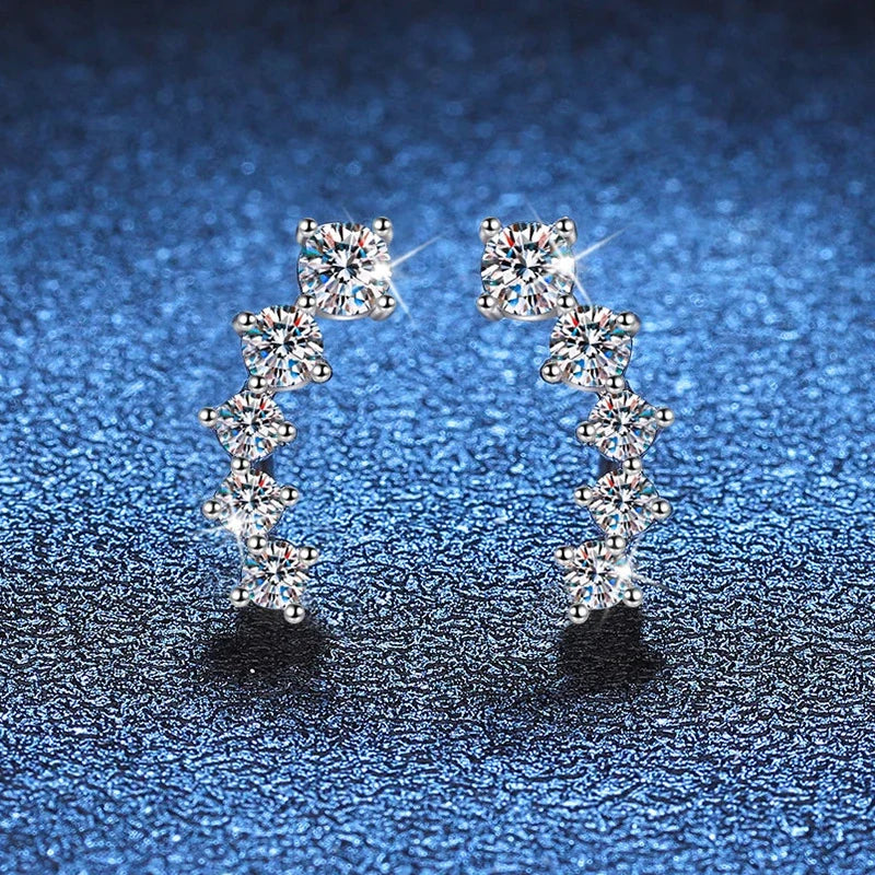 NeeTim 1.16cttw Full Moissanite Stud Earrings for Women Gemstones Lab Diamond Studs Earrings 925 Sterling Silver Fine Jewelry