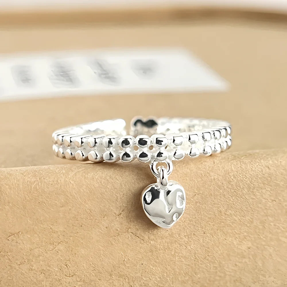 VENTFILLE 925 Sterling Silver Rings INS Fashion Hip Hop Vintage Couples Hollow Lines Punk Thai Silver Party Adjustable  Jewelry
