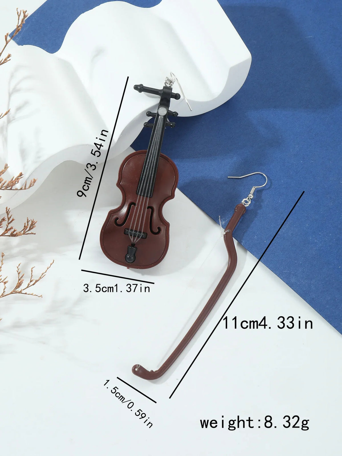 Enamel Guitar Drop Earrings for Women Rhinestone Music Equipment Ladies Fashion Earrings Banquet Party Gifts Jewelry Accessories