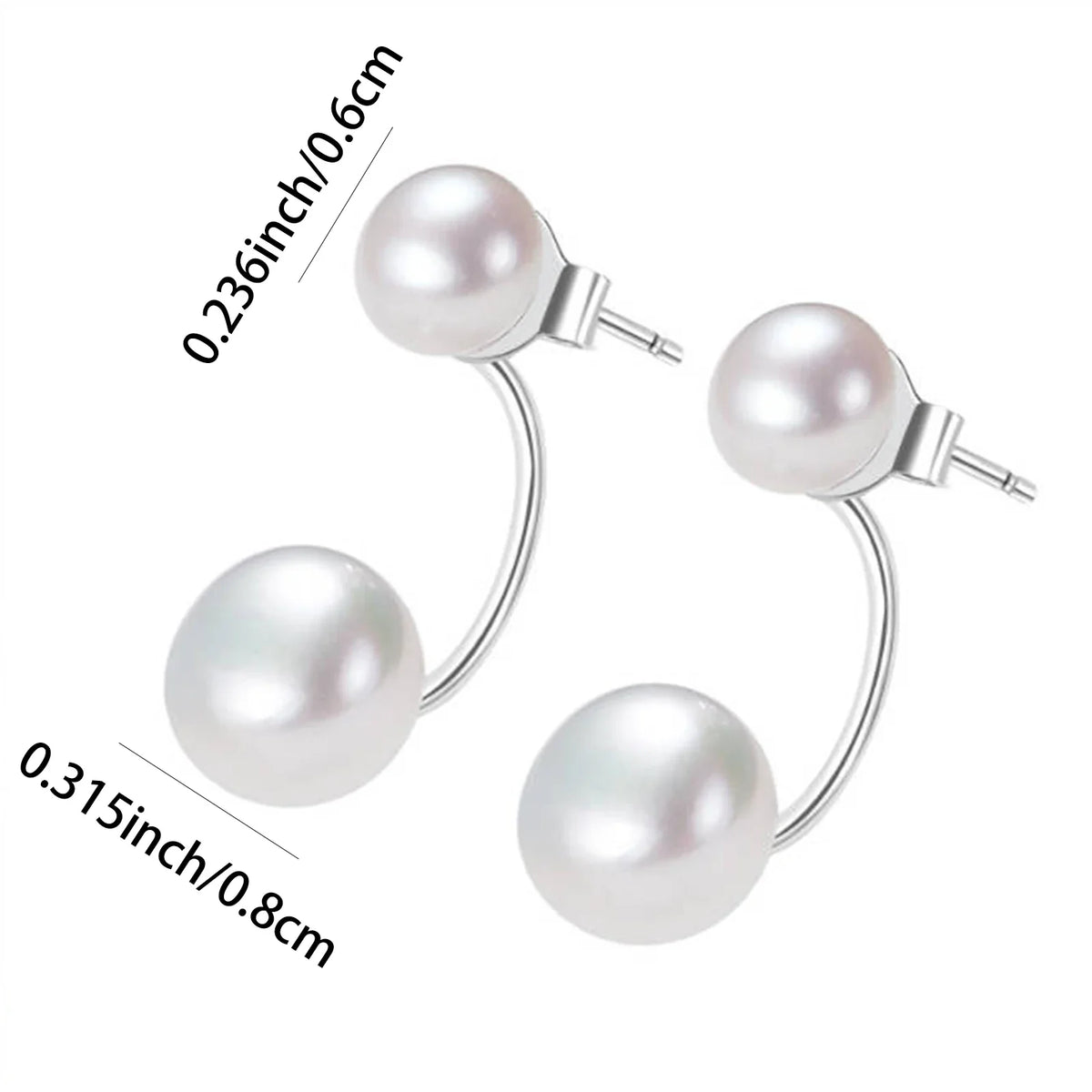 S925 Silver Small Pearl Stud Earrings Nearly Round, Subtle Elegance, Versatile Ear Adornments