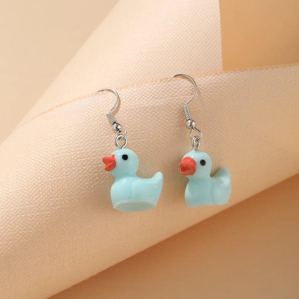 New Fashion Cute Cartoon Pink Earring Set Colorful Dopamine Acrylic Earrings for women Girls New Trendy Jewelry Accessories Gift