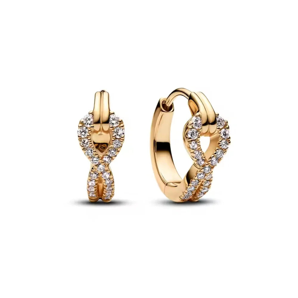 European New Cross Sunflower Gold Color Stud Earrings, Fit Women's Festival Exquisite Charm Jewelry Gifts  925 Silver