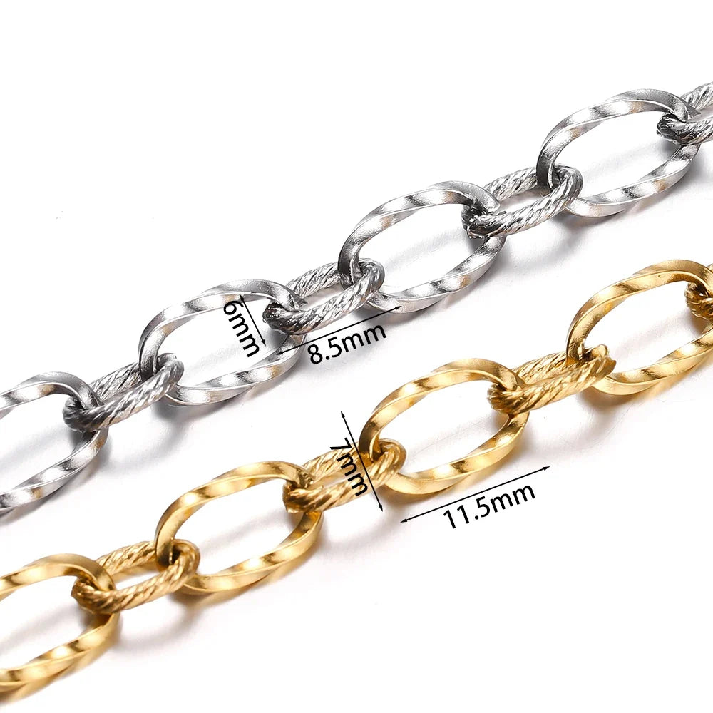 1Meter Stainless Steel Brass Metal Thick Cable Chain For Jewelry Making Handmade DIY Bracelet Necklace Components