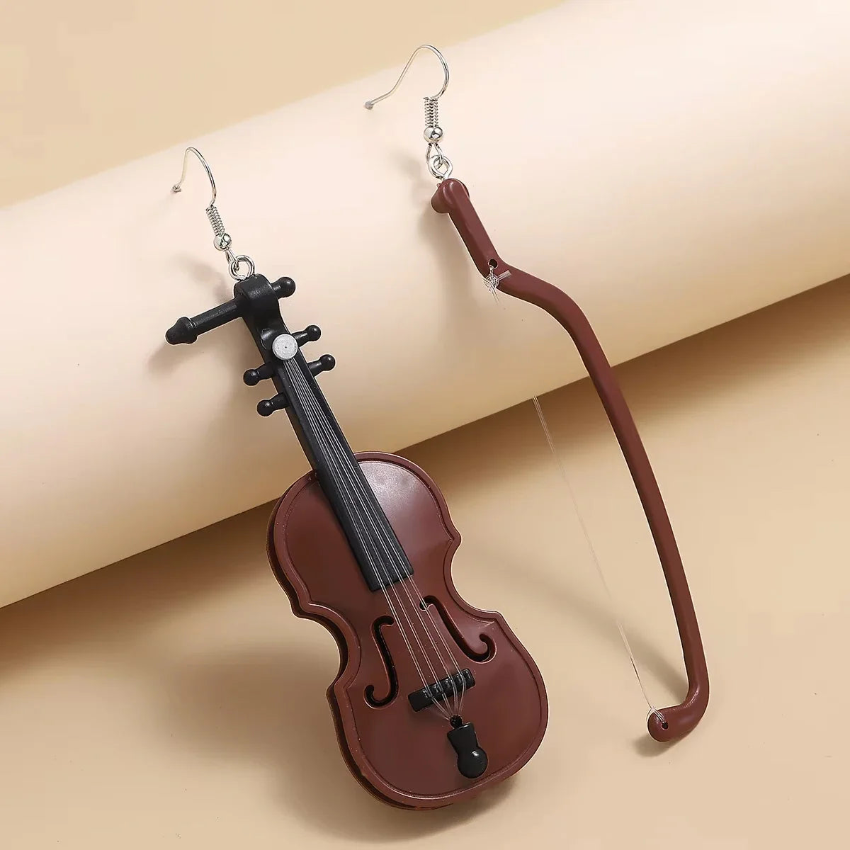 Enamel Guitar Drop Earrings for Women Rhinestone Music Equipment Ladies Fashion Earrings Banquet Party Gifts Jewelry Accessories