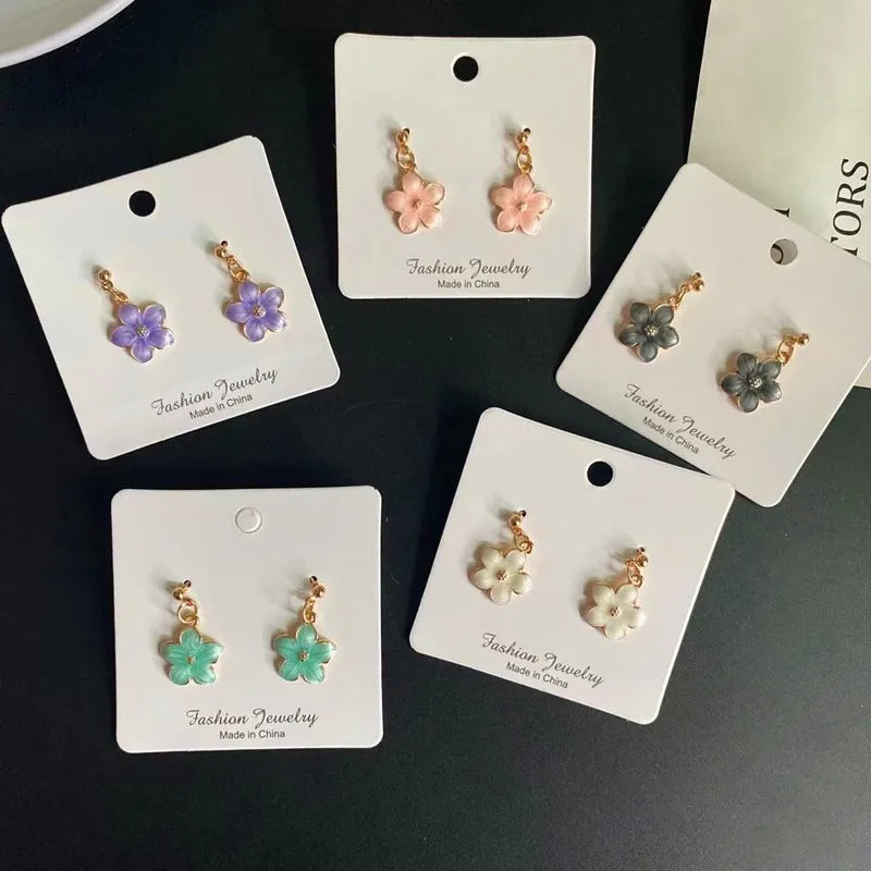 Korean Fashion Choker Necklace for Women Girl Colorful Flower Design Pendant Necklace Cute Romantic Neck Jewelry Wholesale