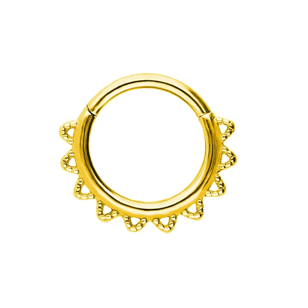 Flowers Nose Ring Septum 100% 316L Surgical Steel Zircon Clicker Daith Piercing Ear Cartilage Helix Hoop Flowers Water Drops