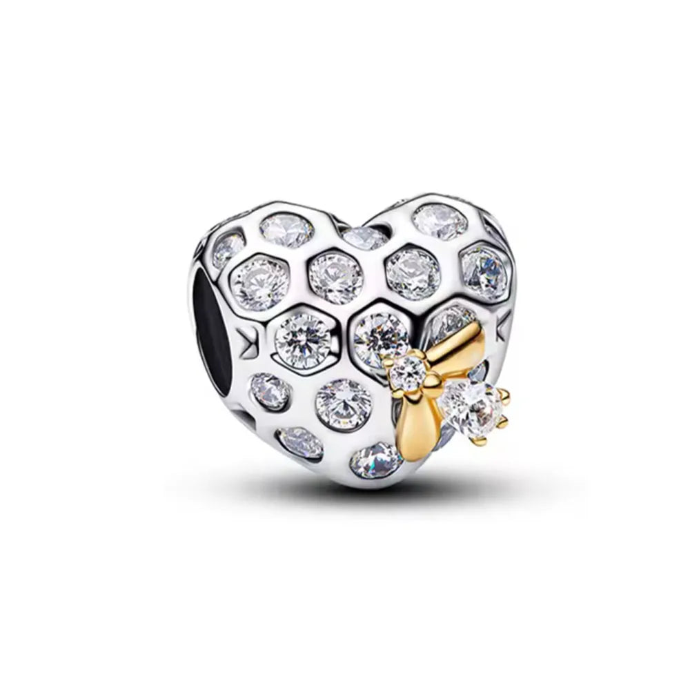 2026 New S925 Silver Hollow Elephant Monkey Car Pendant Fit Original Bracelet DIY Accessories Women's Charm Jewelry Gifts