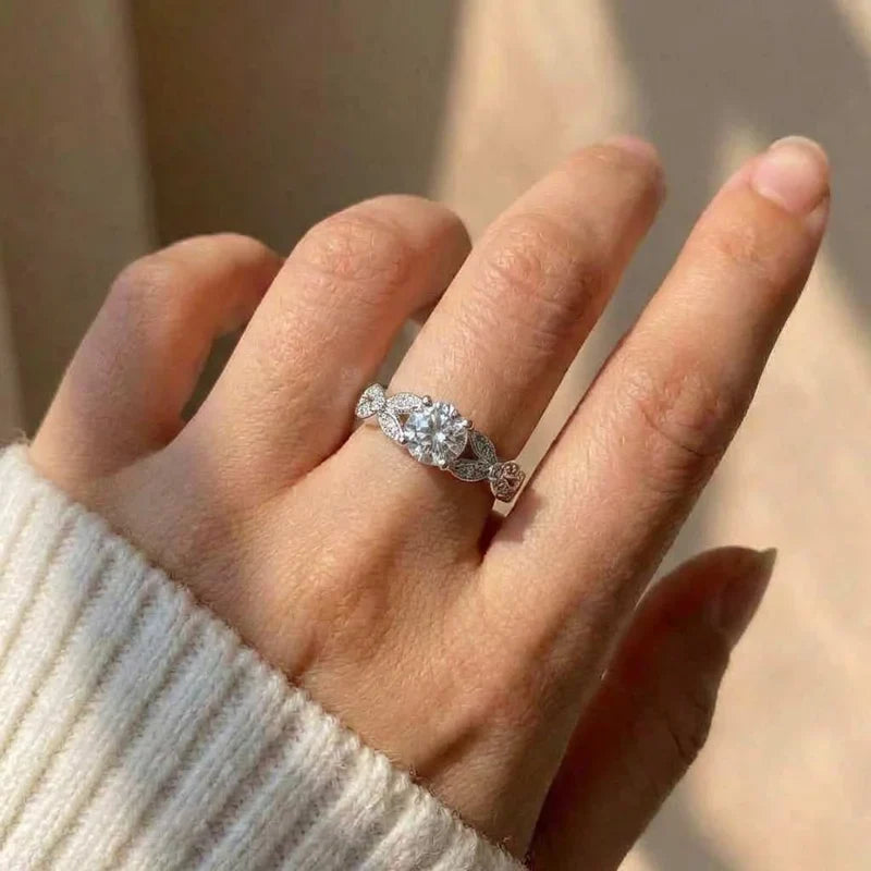 925 Sterling Silver Light Luxury Style Amethyst Zirconia Women's Ring in Europe and America Simple Fashion Gem Temperament Ring