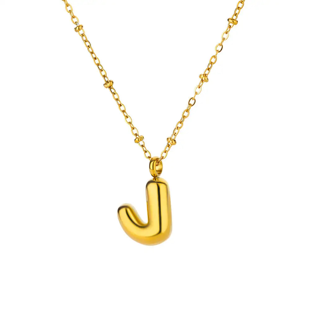 Vintage Initial Letter Necklaces For Women Stainless Steel Chain Collar Pendant Necklace 2024 New Wedding Couple Jewelry Gift