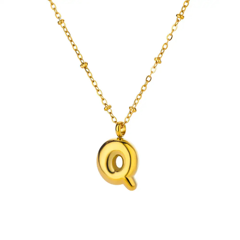 Vintage Initial Letter Necklaces For Women Stainless Steel Chain Collar Pendant Necklace 2024 New Wedding Couple Jewelry Gift