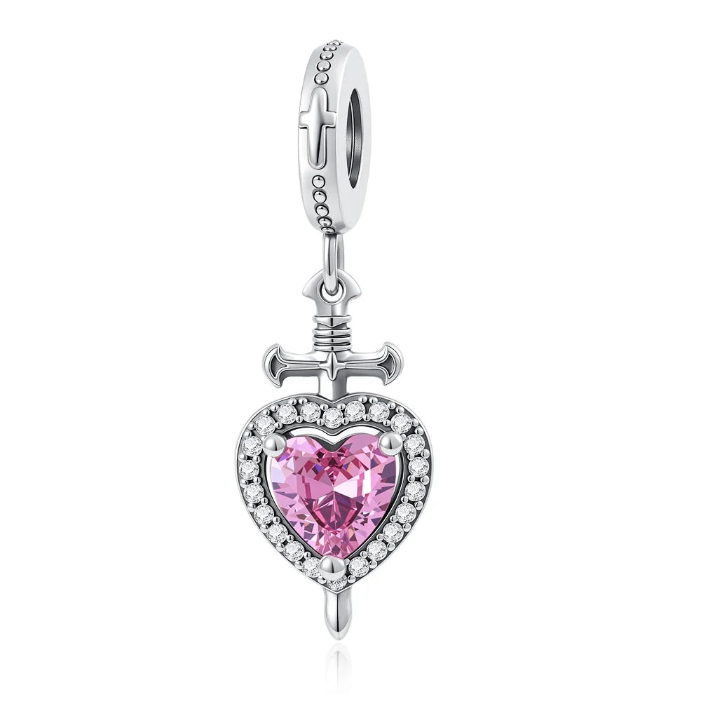 2026 Spring Pink Series Ballon Butterfly Flower Pendant Fit S925 European 925 Sterling Silver Bracelet Bangles Necklace