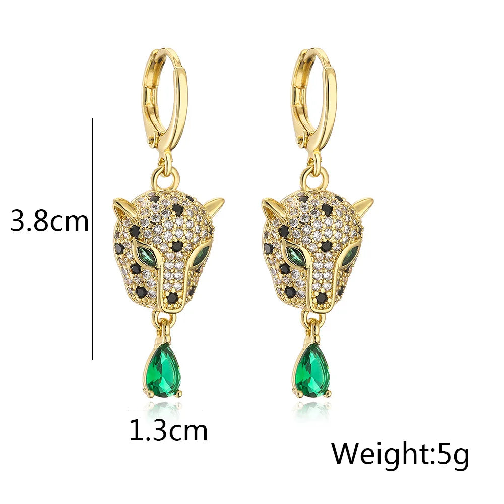 NEWBUY Fashion Gold Color Animal Dangle Earrings For Women Unique Design Leopard Earring Statement Female Party Jewelry