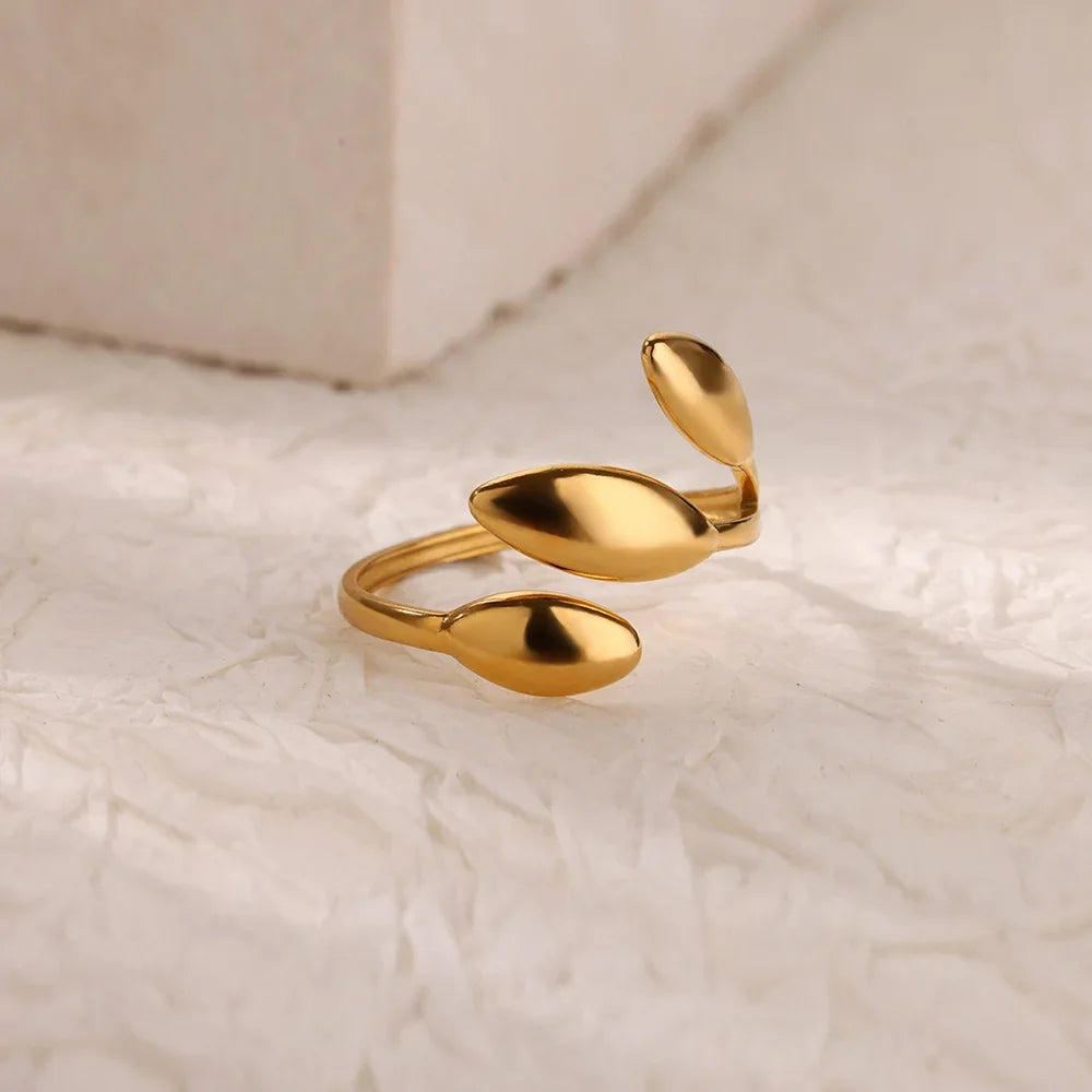 Double Heart Rings For Women Gold Color Stainless Steel Open Adjustable Ring Female Fashion Party Wedding Aesthetic Jewelry Gift