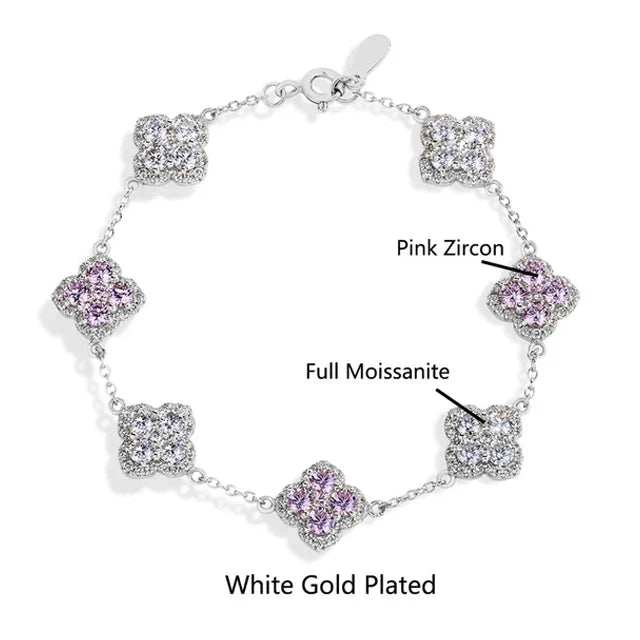 MINTYBOX S925 Sterling Silver Full Moissanite Bracelets D VVS1 Lab Diamond for Women 18k Gold Plated Engagement Jewelry Gift