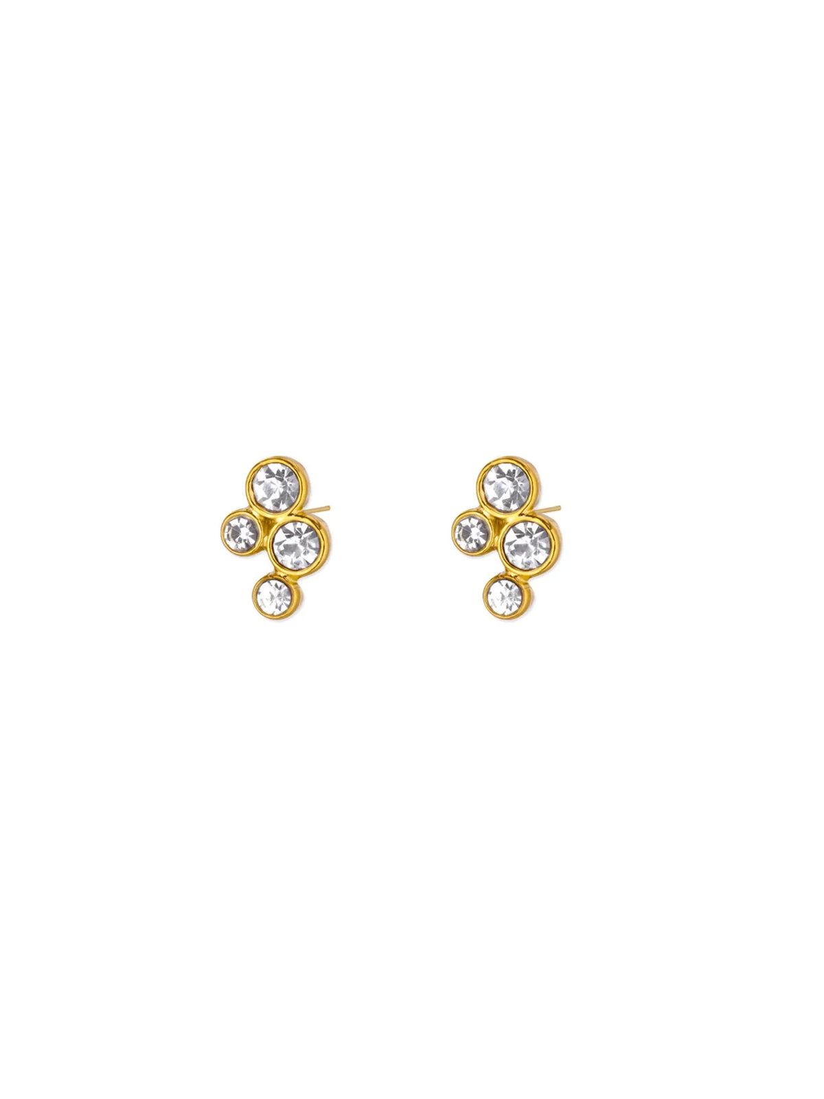 Cubic Zirconia U Shape Stud Earrings For Women Stainless Steel Geometric Earrings Jewelry Wedding Birthday Gift